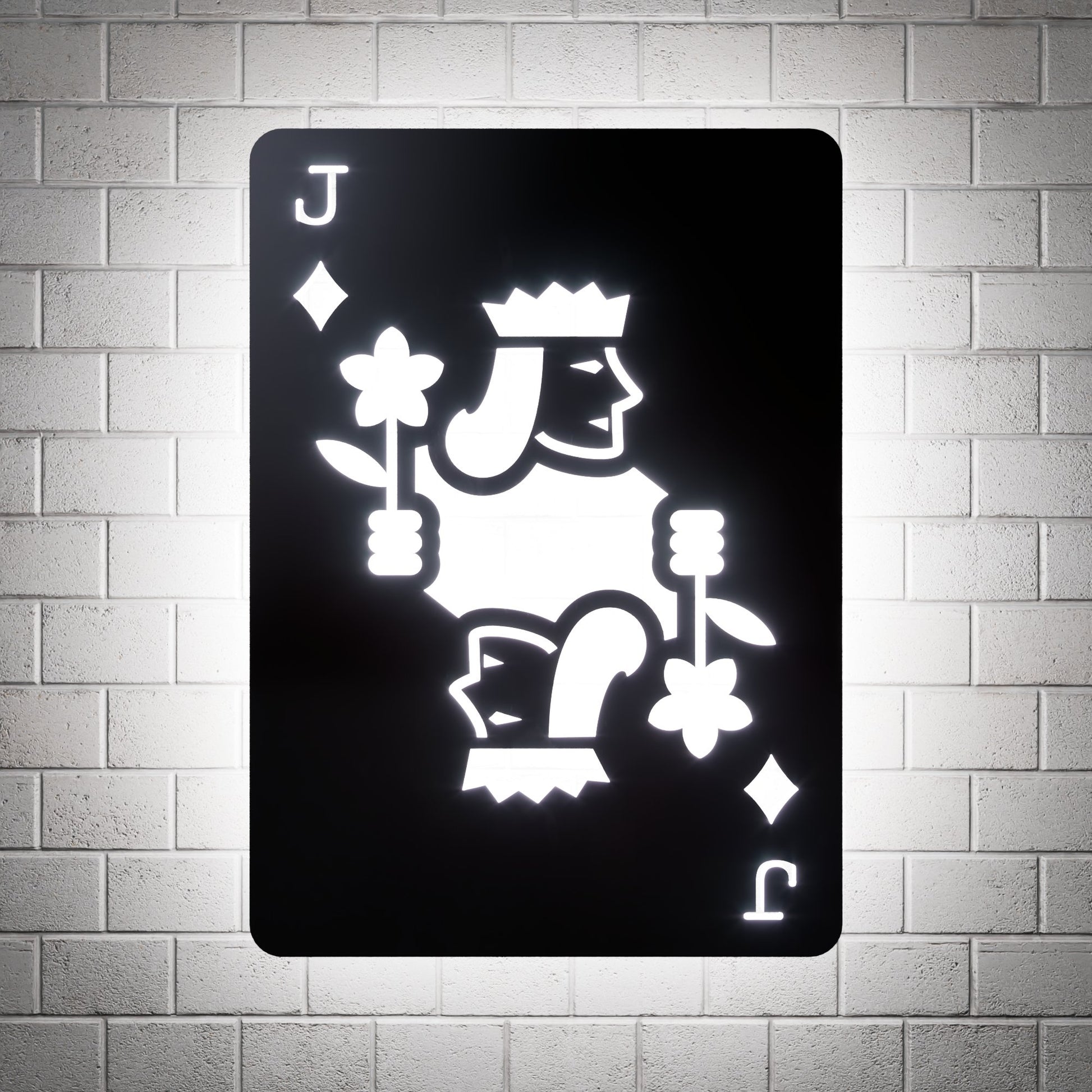 Jack of Diamonds RGB Led Wall Sign: Playing Cards - Kutalp