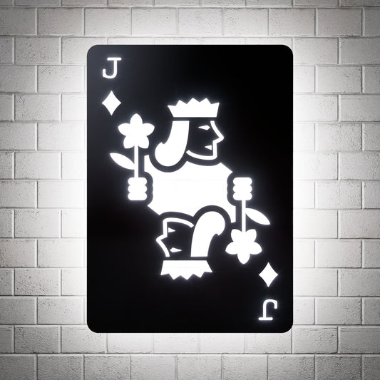 Jack of Diamonds RGB Led Wall Sign: Playing Cards - Kutalp
