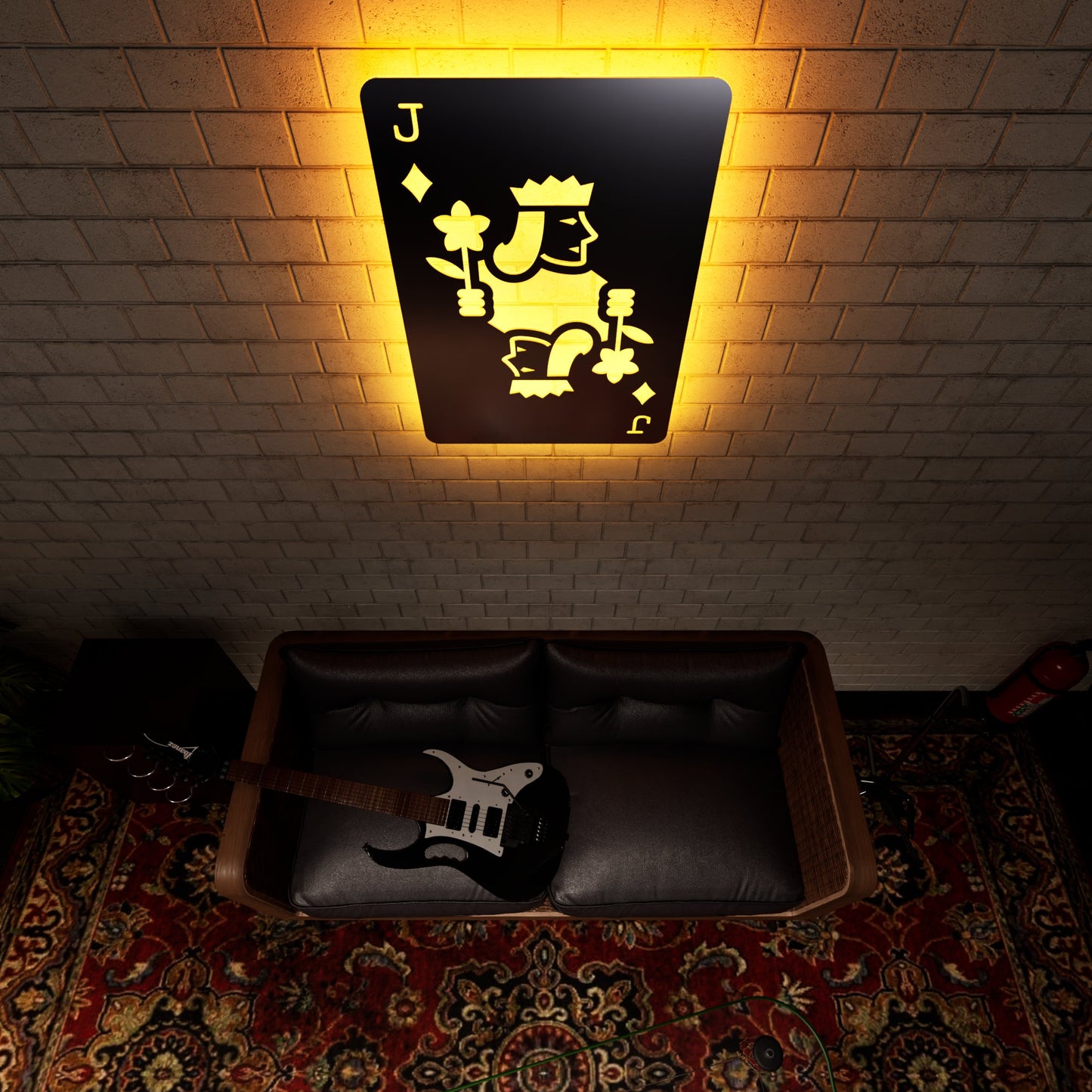 Jack of Diamonds RGB Led Wall Sign: Playing Cards - Kutalp