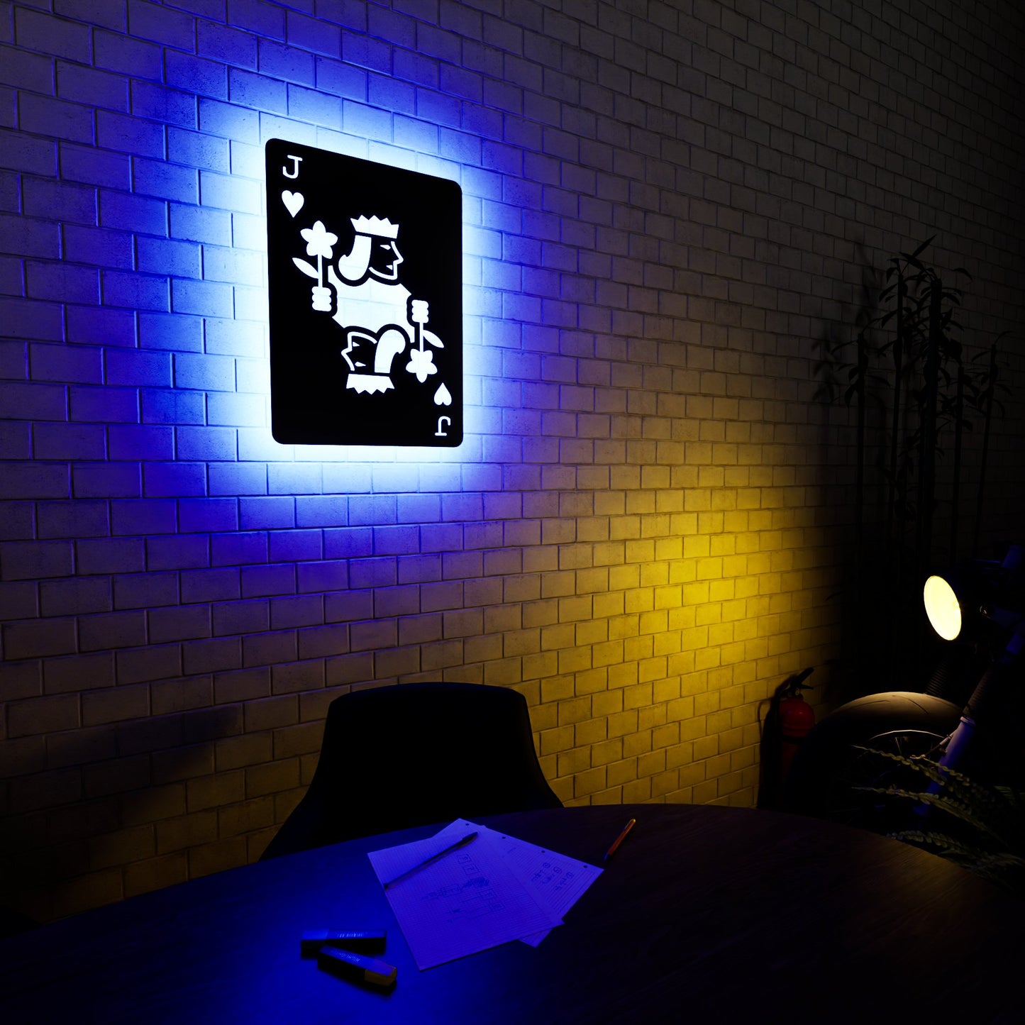 Jack of Hearts RGB Led Wall Sign: Playing Cards - Kutalp