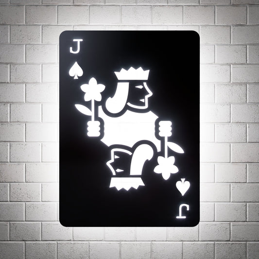 Jack of Spades RGB Led Wall Sign: Playing Cards - Kutalp