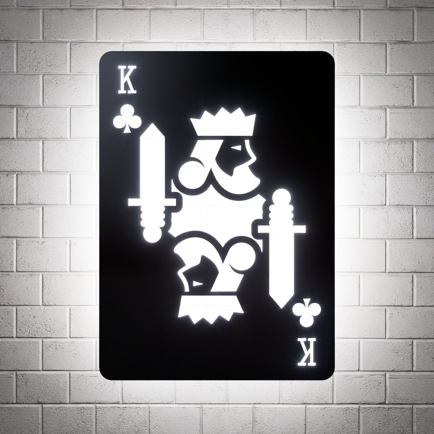 King of Clubs RGB Led Wall Sign: Playing Cards - Kutalp