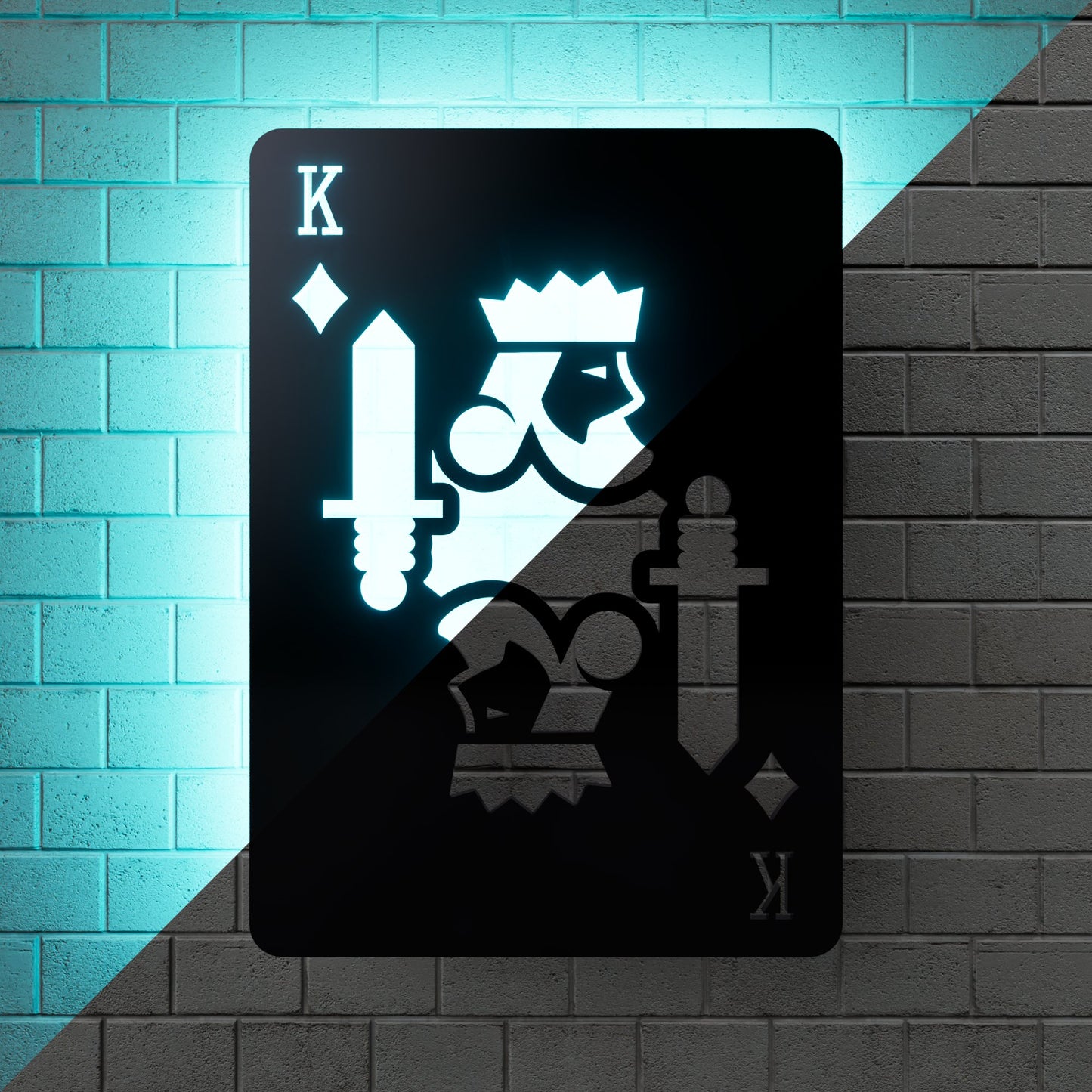 King of Diamonds RGB Led Wall Sign: Playing Cards - Kutalp