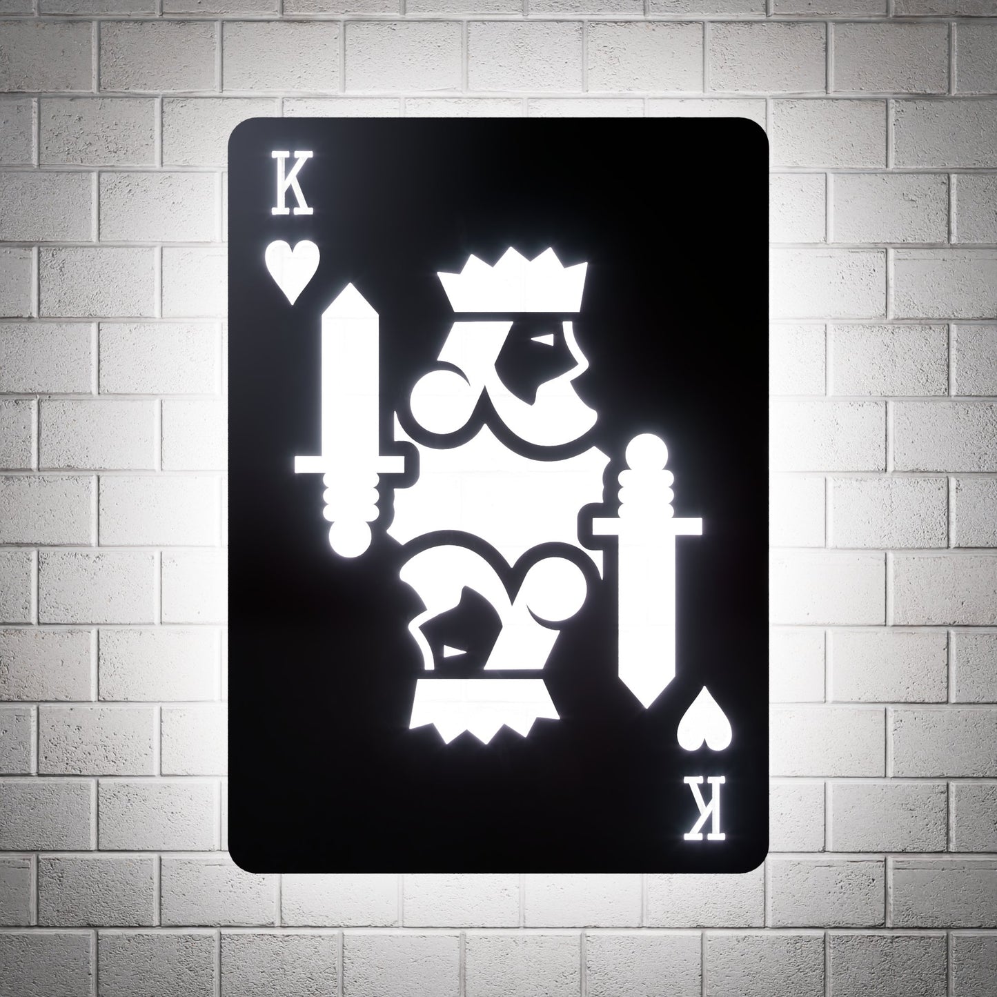 King of Hearts RGB Led Wall Sign: Playing Cards - Kutalp