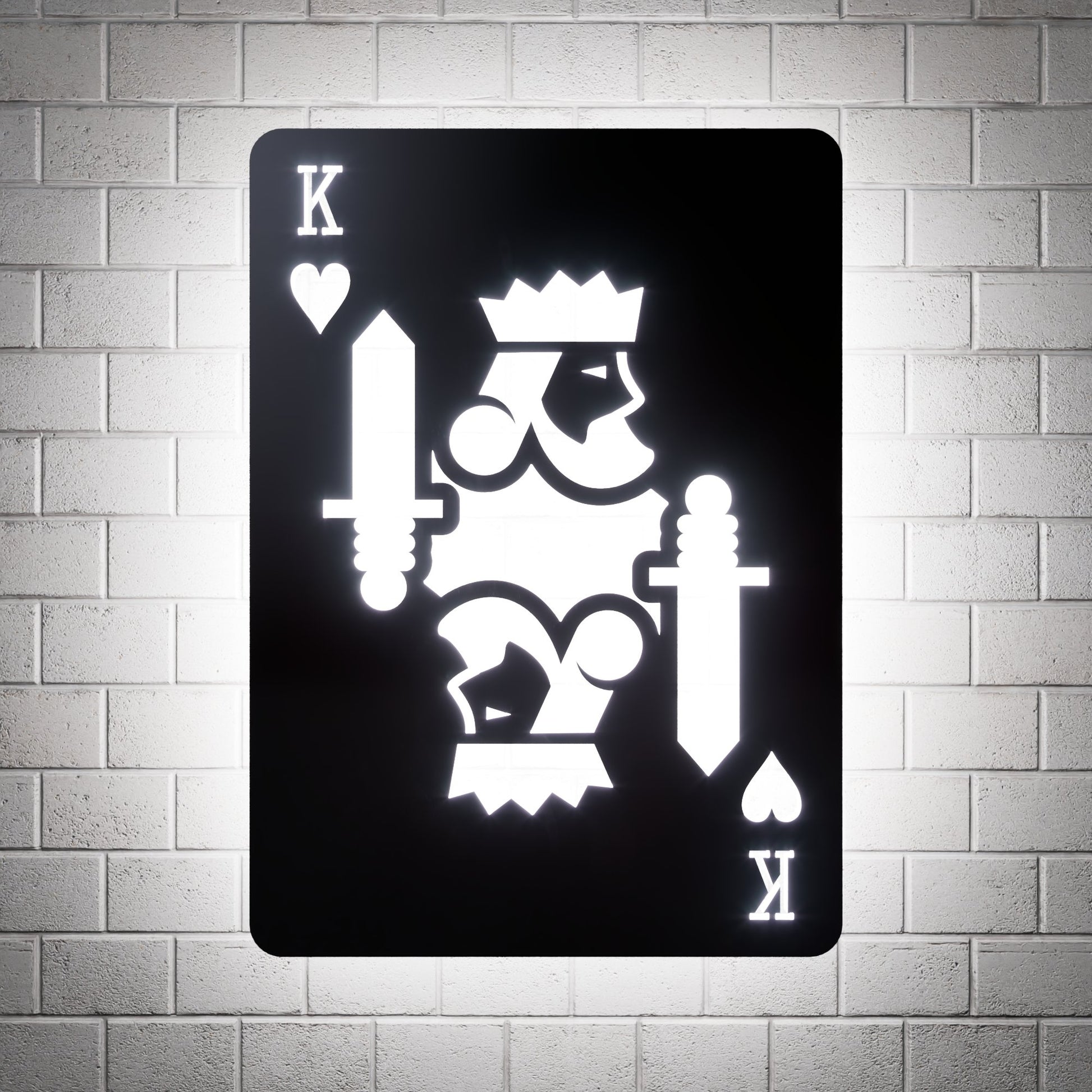 King of Hearts RGB Led Wall Sign: Playing Cards - Kutalp