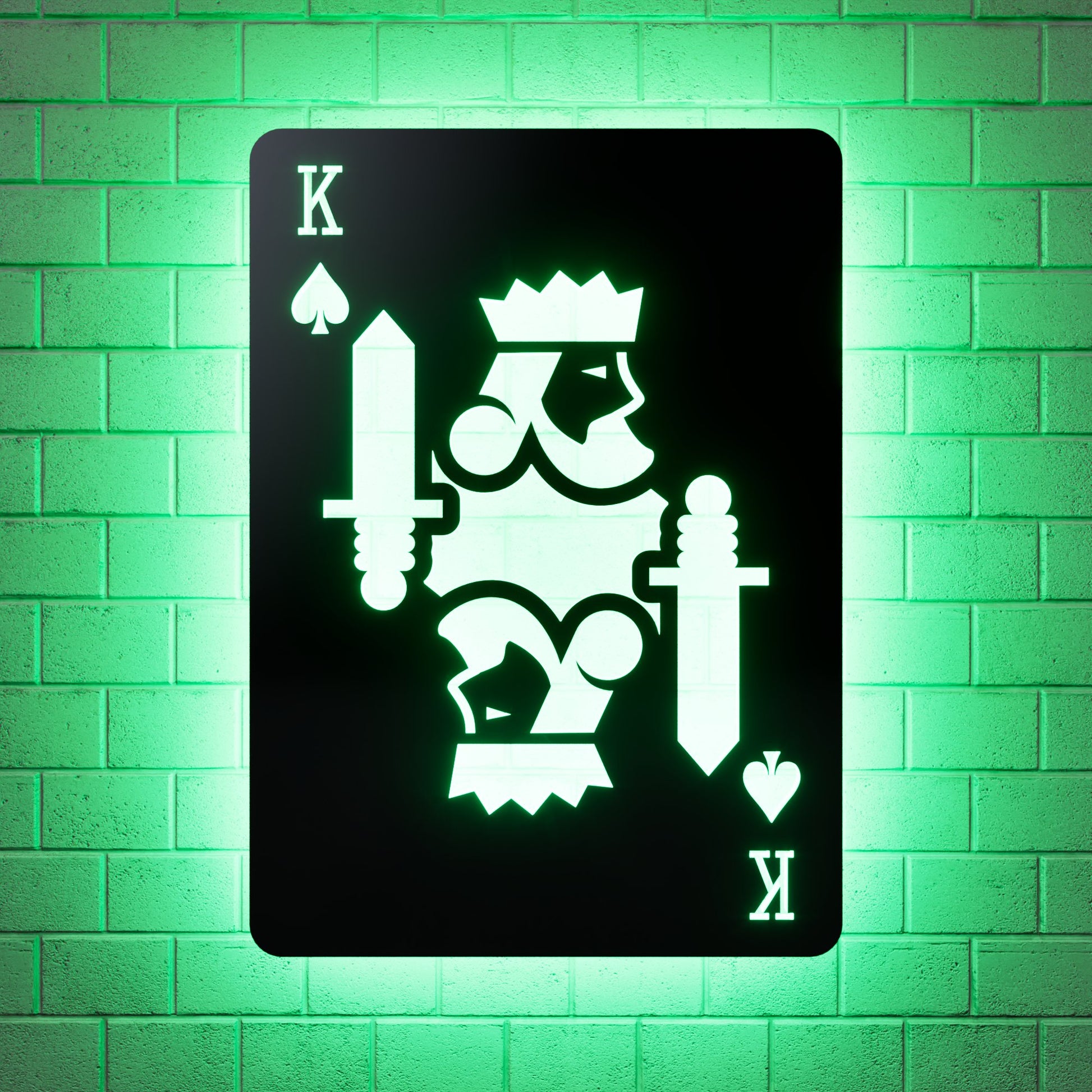 King of Spades RGB Led Wall Sign: Playing Cards - Kutalp