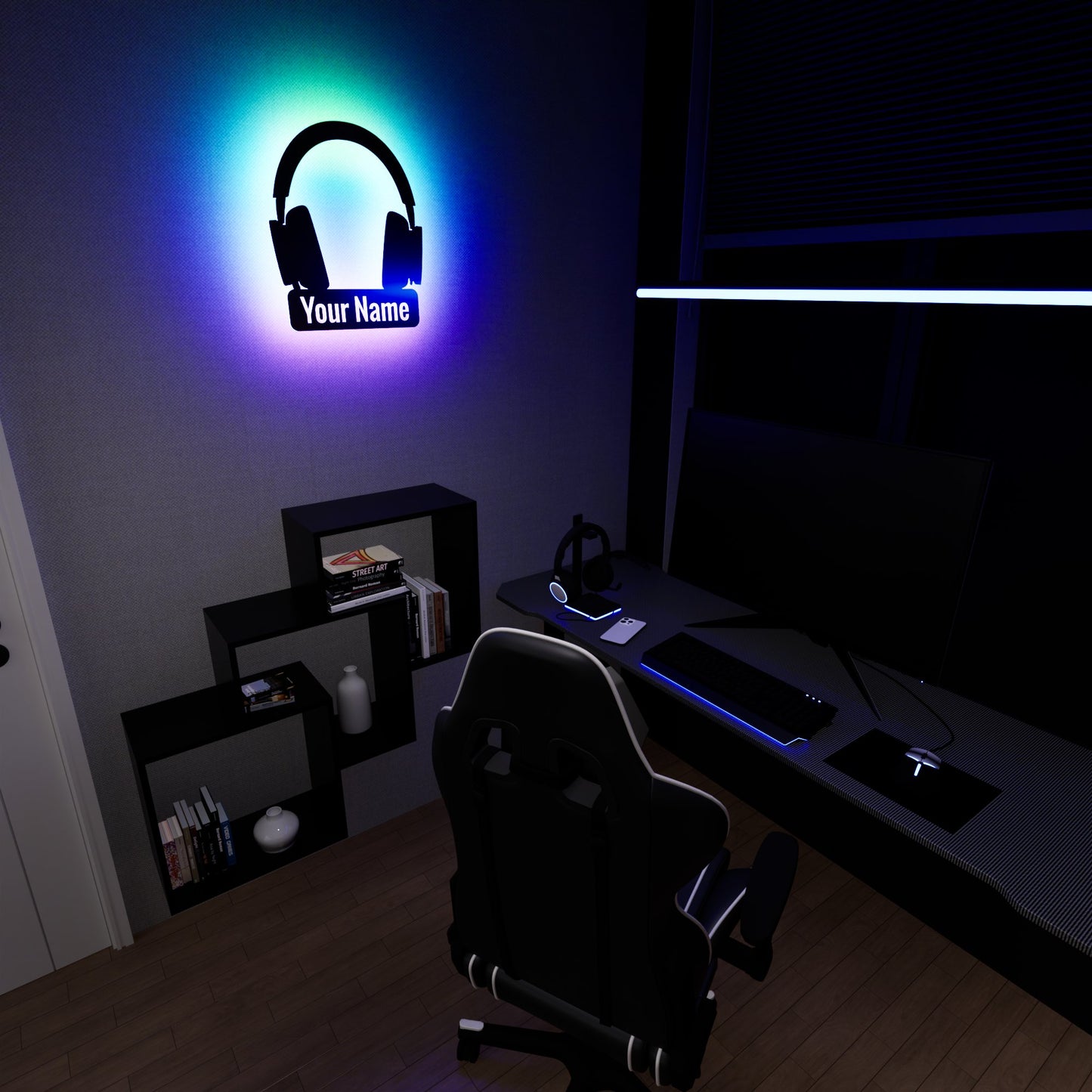 Microsoft Xbox Headset RGB Led Wall Sign Personalized - Kutalp