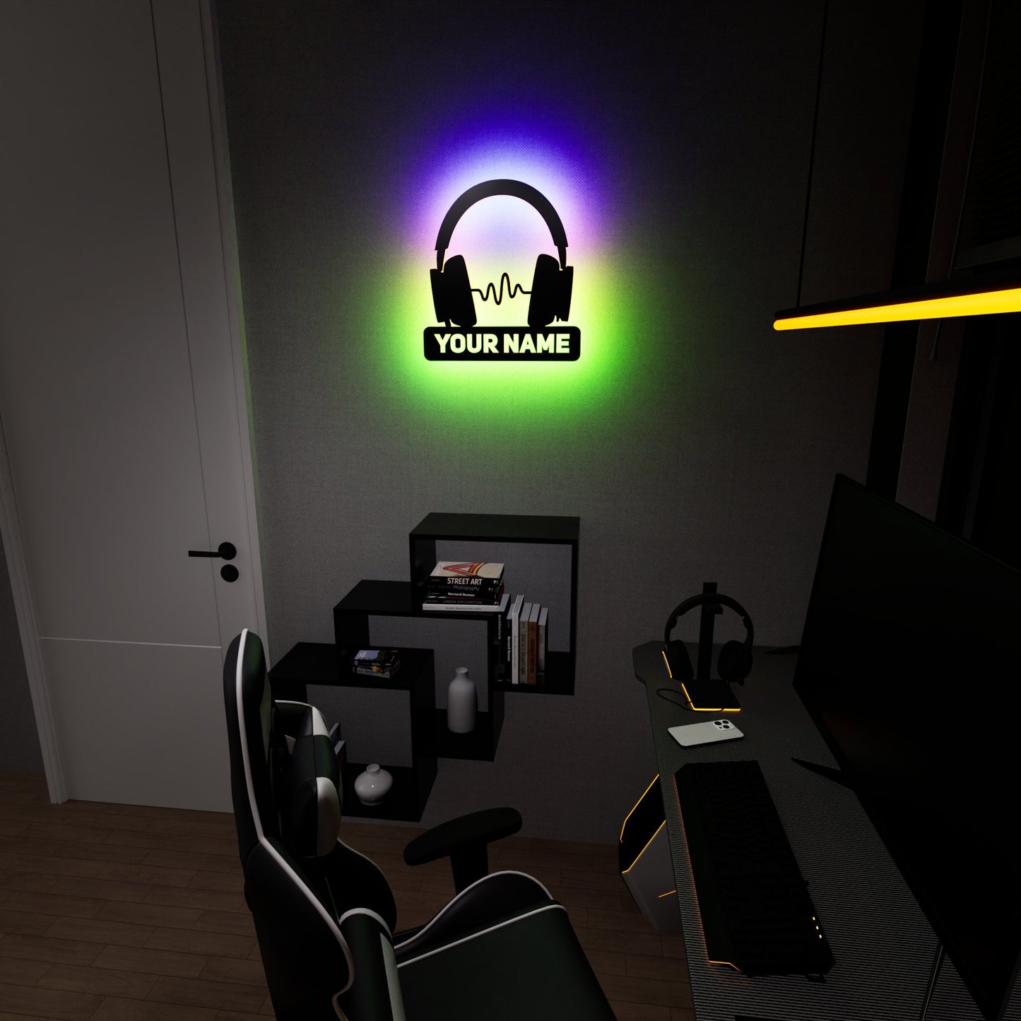 Microsoft Xbox Headset Wave RGB Led Wall Sign Personalized - Kutalp