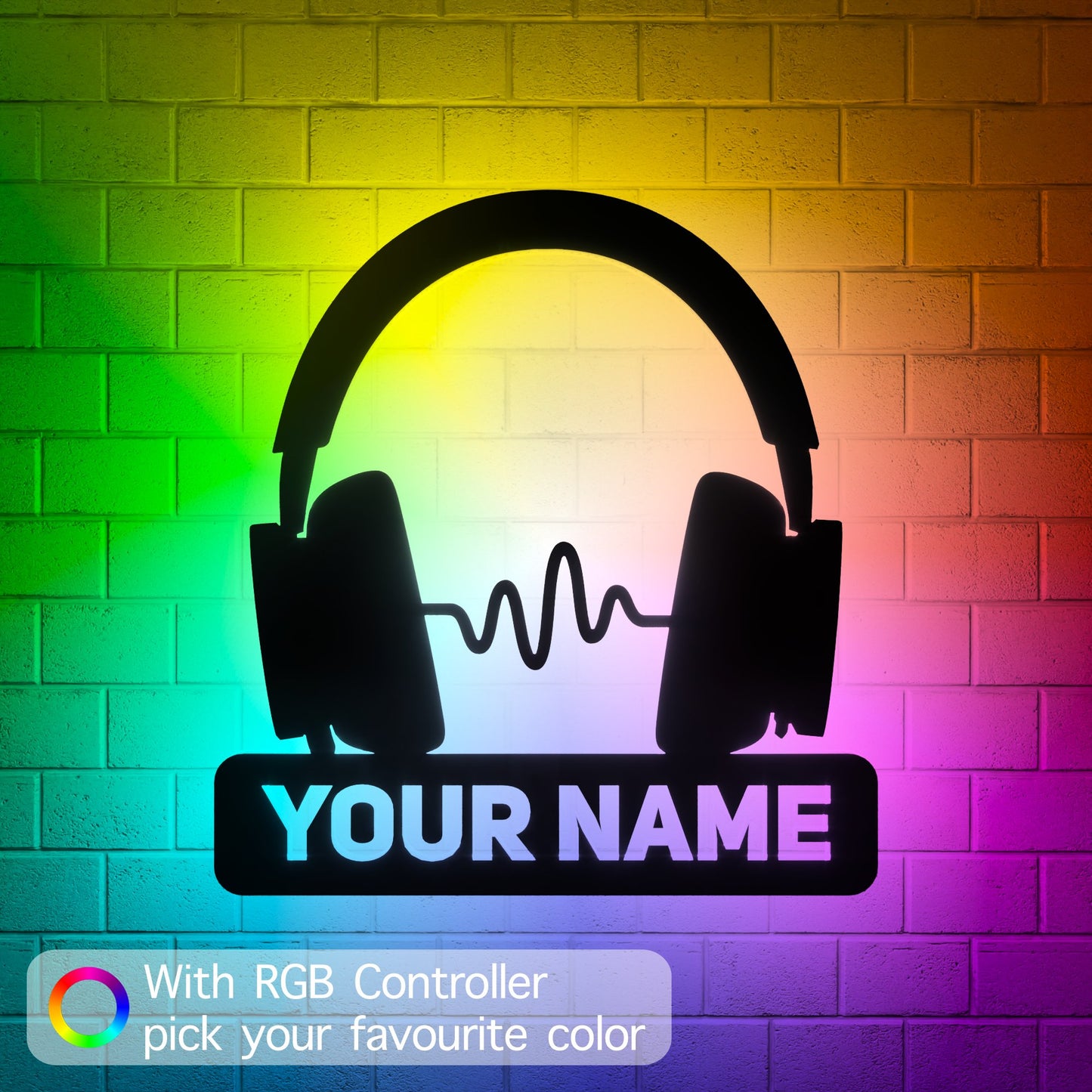 Microsoft Xbox Headset Wave RGB Led Wall Sign Personalized - Kutalp