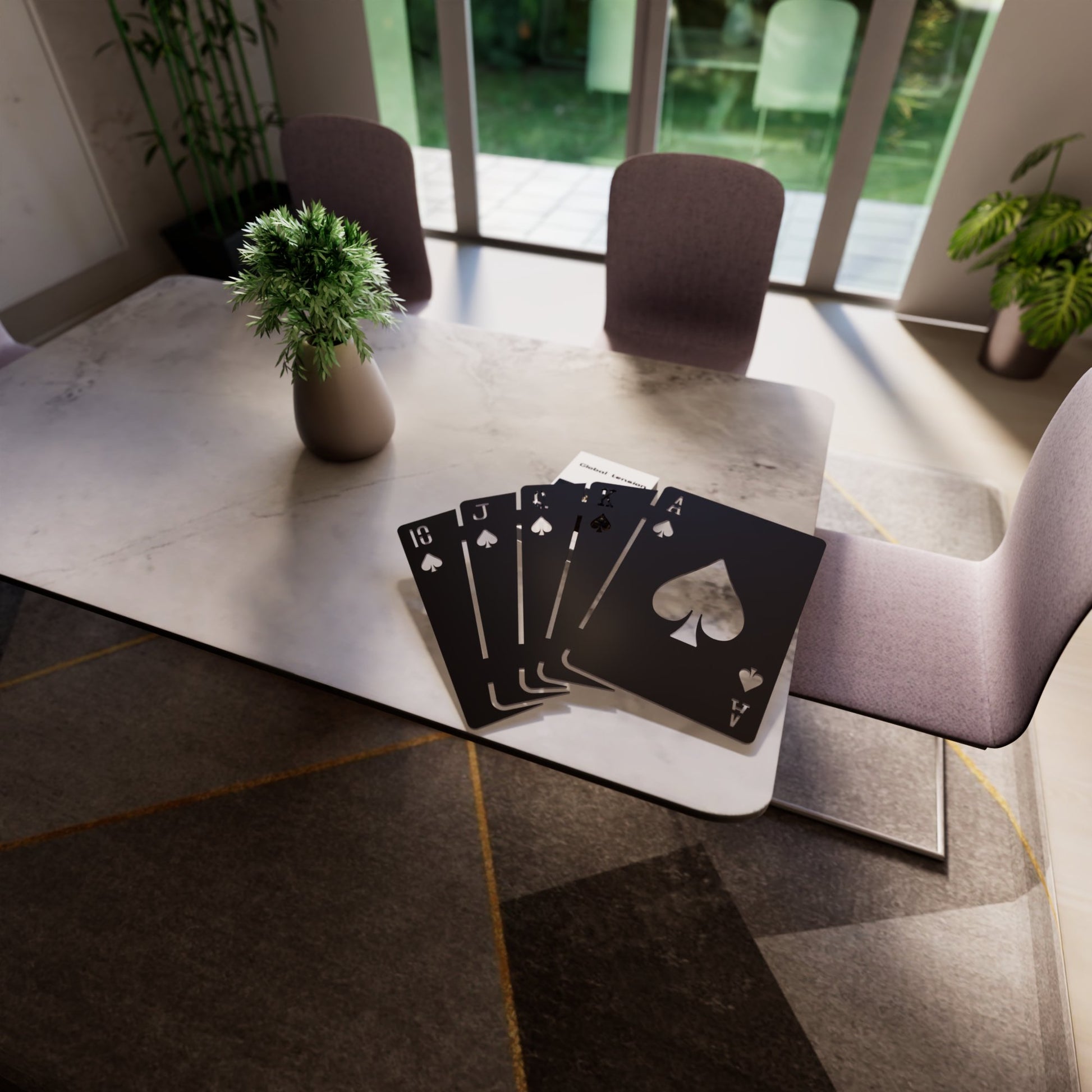 Spades Royal Flush RGB Led Wall Sign: Poker - Kutalp