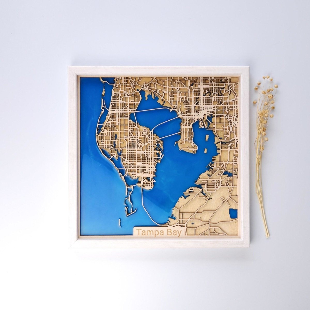 Tampa Bay, Florida Wood Map | Wood & Epoxy - Kutalp