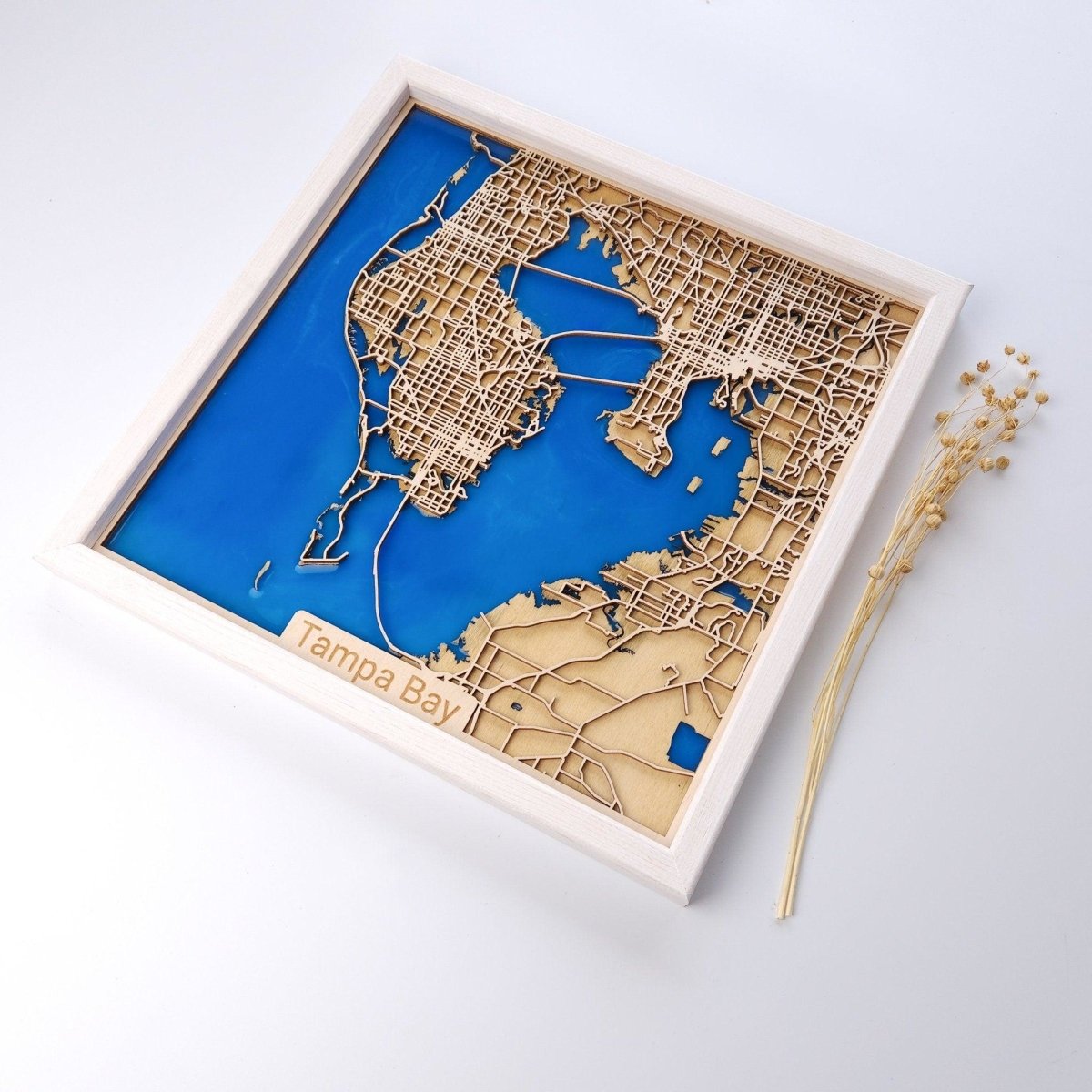 Tampa Bay, Florida Wood Map | Wood & Epoxy - Kutalp