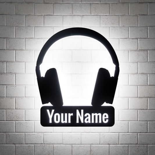 Wireless Headphone RGB Led Wall Sign Personalized - Kutalp